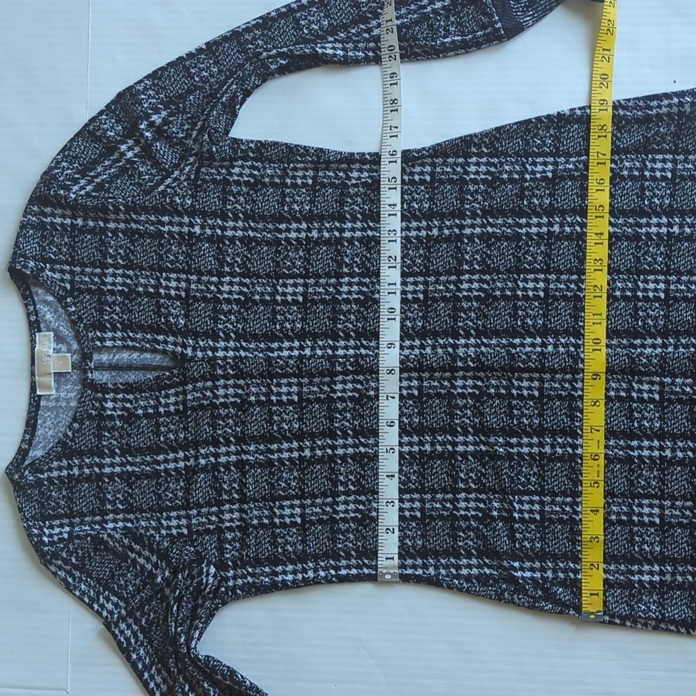 Michael Michael Kors Houndstooth Key Hole Opening Long Sleeve Dress SMALL - Picture 14 of 16